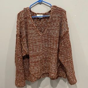 Universal thread knitted sweater brown